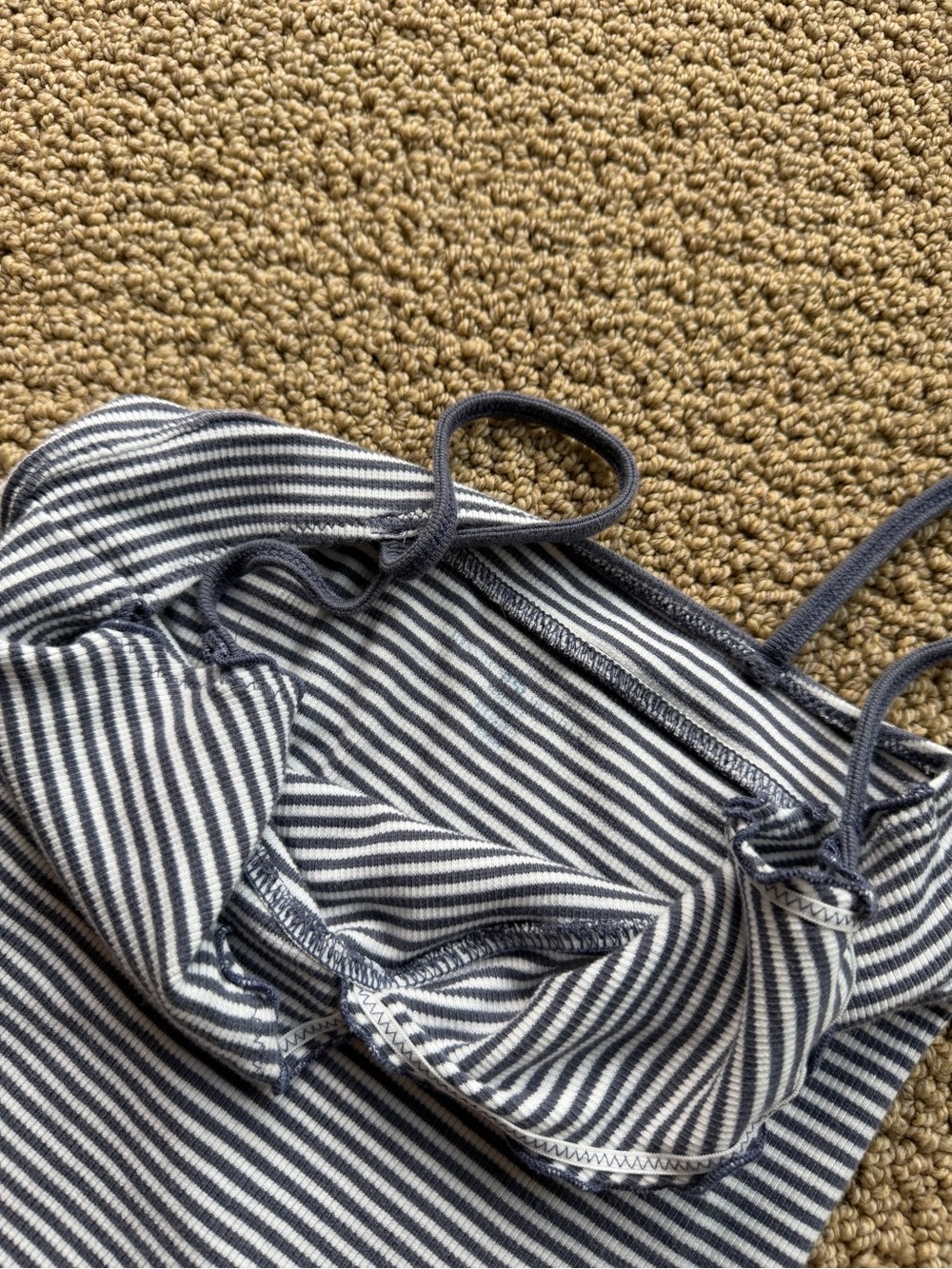 Striped Blue & White Spaghetti Strap Cami Top - Picture 3 of 3